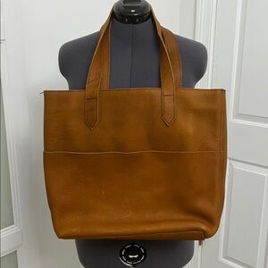 DULUTH TRADING CO NWOT Elegant Tan Leather Tote Bag